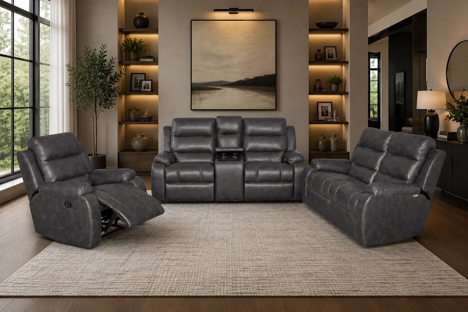 Lola Piece Recliner Grey