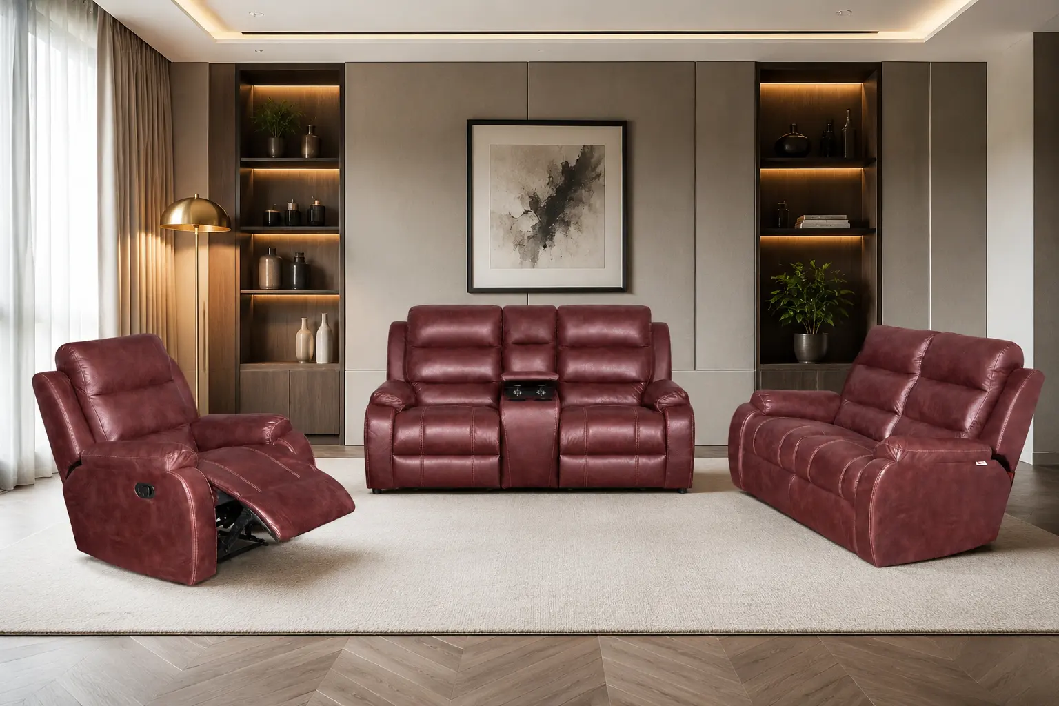Lola Piece Recliner Red Recliner Lounge Suite Sale